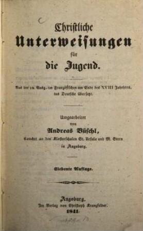 Christliche Unterweisungen für die Jugend