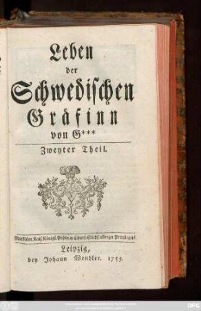 Theil 2: Leben der Schwedischen Gräfinn von G***