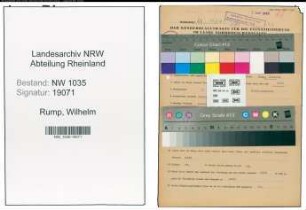 Entnazifizierung Wilhelm Rump , geb. 07.12.1903 (Steiger)