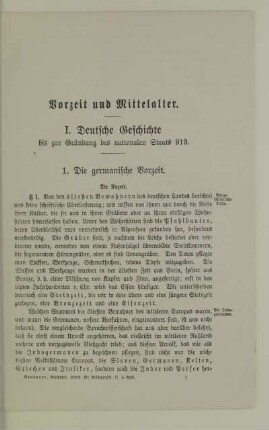 I. Deutsche Geschichte bis zur Gründung des nationalen Staats 919