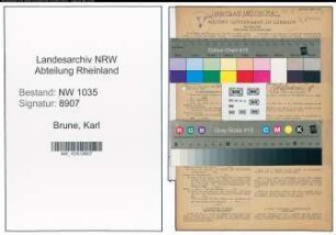 Entnazifizierung Karl Brune , geb. 15.04.1882 (Bergmann)