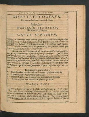 Disputatio Octava. Respondente M. Georgio Zeaemanno