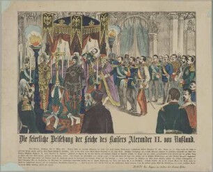 Die feierliche Beisetzung der Leiche des Kaisers Alexander II. von Rußland.