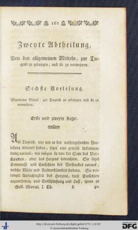 Sechste Vorlesung.