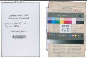Entnazifizierung Berta Petersen , geb. 05.07.1905 (Fuersorgerin)