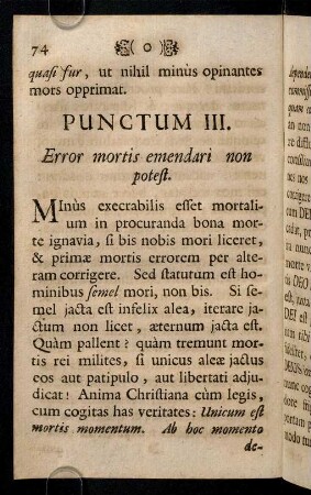 74-78, Punctum III; Oratio