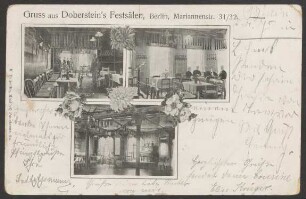 Ansichtskarte "Doberstein’s Festsäle", Mariannenstraße 31-32 [1/2]