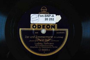 Zar und Zimmermann : III. Akt, Lied des Zaren: "Sonst spielt´ich mit Szepter und Krone" / (A. Lortzing)