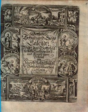 Calendarium Divinum Victoriosumque. Das ist: Neuer und Alter Göttlicher Schutz- und Siegs-Calender, Uber das Türckische Post- und Krieges-Horn, So jüngsthin der Türck gegen die Christen hat ausblasen lassen, welchem aber durch die Gnade Gottes das Mundstück widerumb benommen worden, [et]c. : Nebenst Christlicher Erinnerung, daß Christliche Potentaten, ihme nicht allzu viel trauen, (...) Sambt der Planeten Lauff, Aspecten, Zustand deß Gewitters, Menschlichen Zufällen, Sonn- und Monds-Finsternussen, (...) Jnsonderheit aber von einer Reise aus Hollstein durch Moscau in Persien, [et]c.