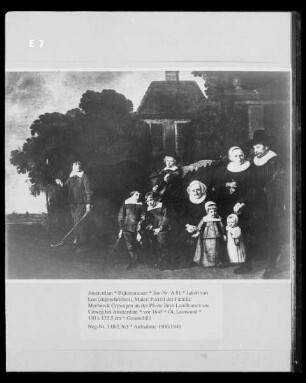 Porträt der Familie Meebeeck Crywagen an der Pforte ihres Landhauses am Uitweg bei Amsterdam