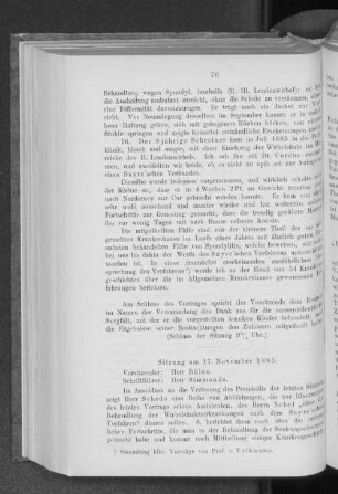 Sitzung am 17. November 1885.