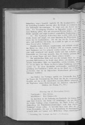 Sitzung am 17. November 1885.