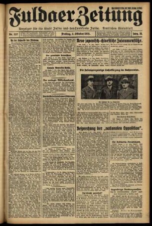 Erste Ausgabe vom Freitag, den 02. Oktober 1931.