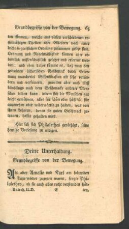 Dritte Unterhaltung. Grundbegriffe von der Bewegung.