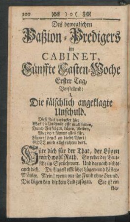 Die fünffte Fasten-Woche