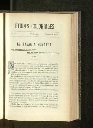 Le Tabac A Sumatra.