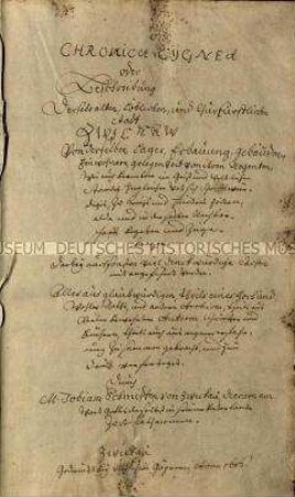 Abschrift einer gedruckten Zwickauer Chronik aus dem Jahr 1656