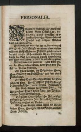 Christ-Adelicher Lebens-Lauff