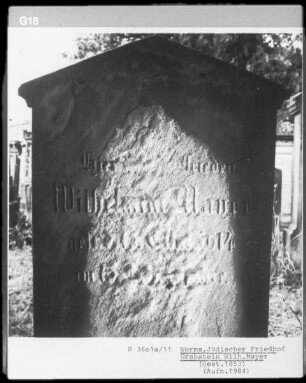 Grabstein von Wilhelm Mayer (gestorben 1853)