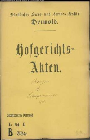 Borges zu Humfeld gegen Schäpersmeier zu Humfeld