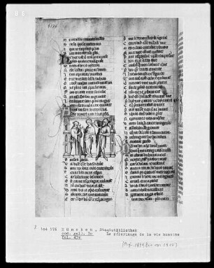 Le pélerinage de la vie humaine — Pilger, Frau und Verbrecher, Folio 43verso