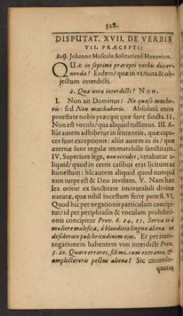 Disputat. XVII. De Verbis VII. Praecepti: