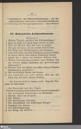 IV. Behandelte Aufsatzthemata