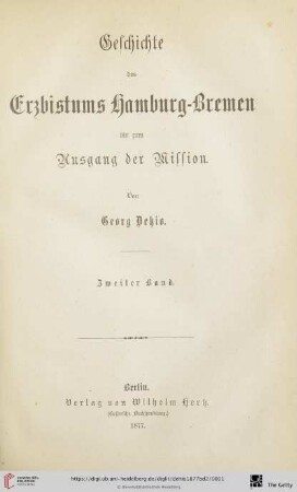Band 2: Geschichte des Erzbistums Hamburg-Bremen: bis zum Ausgang der Mission