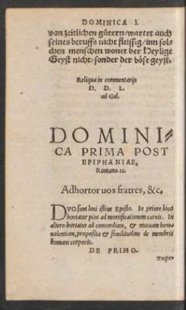 Dominica Prima Post Epiphaniae ...