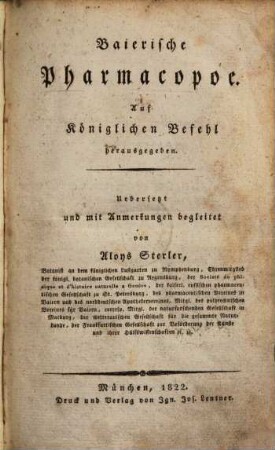 Baierische Pharmacopoe