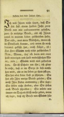 Lassahn den 6ten Julius 1751