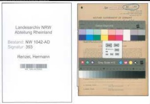 Entnazifizierung Hermann Renzel , geb. 05.11.1914 (Verwaltungsangestellter)