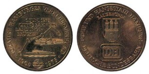 Hamburg: Medaille auf die Einweihung des 1. Teilstückes der Hamburger City-S-Bahn