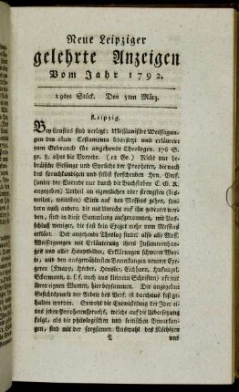 19tes Stück. Den 5ten März.