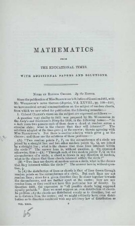 Mathematics from the educational times. [ 4870. - 5315.]