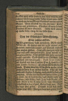 CXXXIX. Von der Göttlichen Abwechselung. Eins umbs ander.