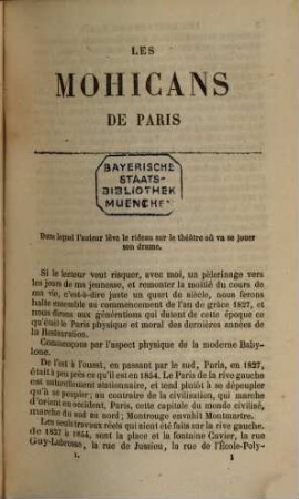 Les mohicans de Paris, 1