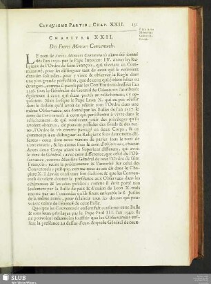 Chapitre XXII. Des Freres Mineurs Conventuels
