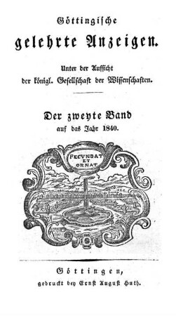 1840,2: Göttingische gelehrte Anzeigen