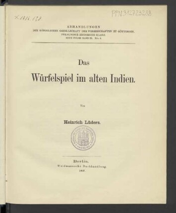 Das Würfelspiel im alten Indien
