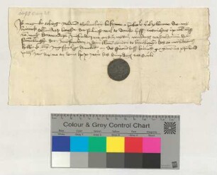 Quittung des Ratsmannes Tobing über eine Zahlung von wegen der Jungfrau Grete Wytten, ehemalige Vorsteherin im Blauen Convent.