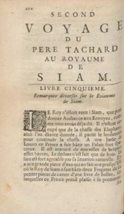 Livre cinquième. Remarques diverses sur le Roiaume de Siam