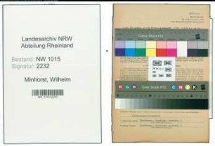 Entnazifizierung Wilhelm Minhorst , geb. 21.03.1891 (Kaufmaennischer Angestellter)