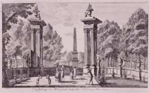 Vorstellung der West-Seite des Garten Portals zu Sans-Soucii (Obelisk von Westen)