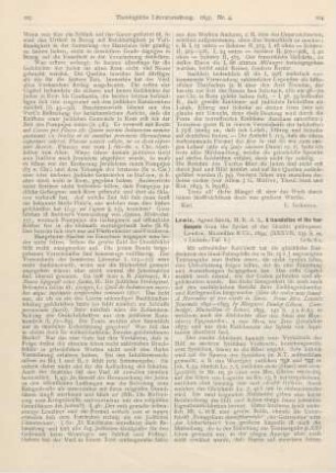 104-105 [Rezension] Lewis, Agnes Smith, A translation of the four Gospels from the Syriac of the Sinaitic palimpsest