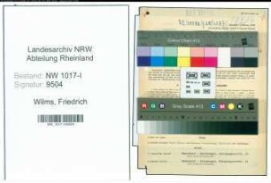Entnazifizierung Friedrich Wilms , geb. 10.03.1871 (Prokurist)
