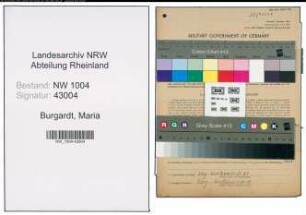 Entnazifizierung Maria Burgardt , geb. 20.12.1910 ()