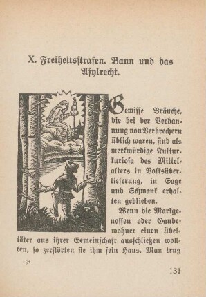 X. Freiheitsstrafen. Bann und das Asylrecht