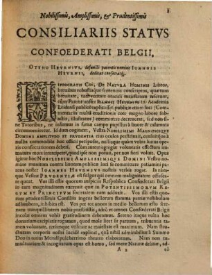 I. Heurnii In Hippocratis Coi De hominis natura libros duos, commentarius