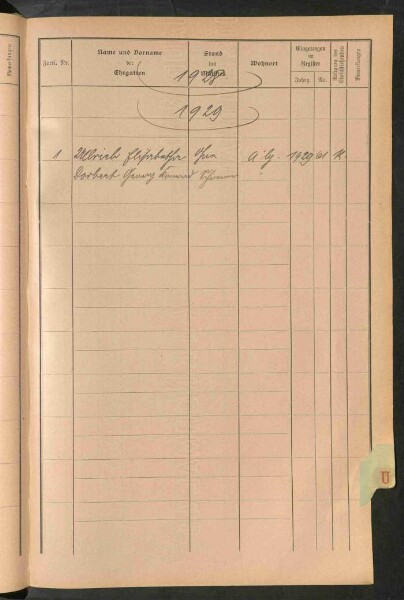Standesamtsbuch der Stadt Aschaffenburg: Register Eheschließungen 1927 - 1929